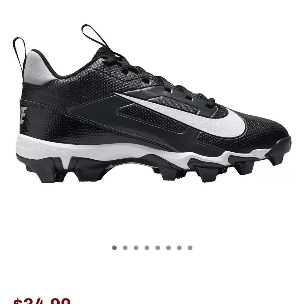 Nike Black and White Sports Cleats Youth 13C